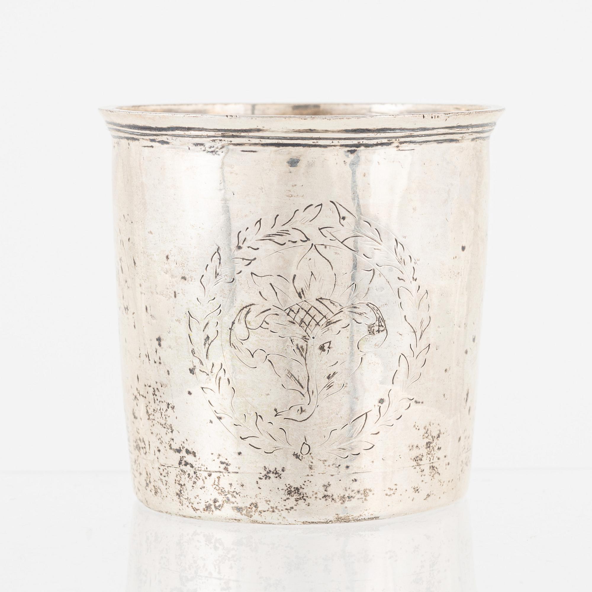An 18th Century Silver Beaker.