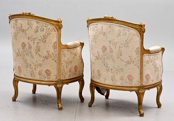 SALONGSGRUPP, 3 delar, eklektisk stil, 1900-tal.