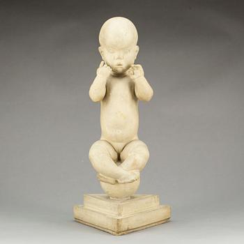 KAI NIELSEN, skulptur, monogramsignerad, patinerad gips.