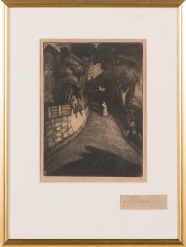 Albert Edelfelt, etsning, osignerad.