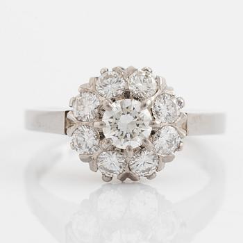Brilliant cut diamond carmosé ring.