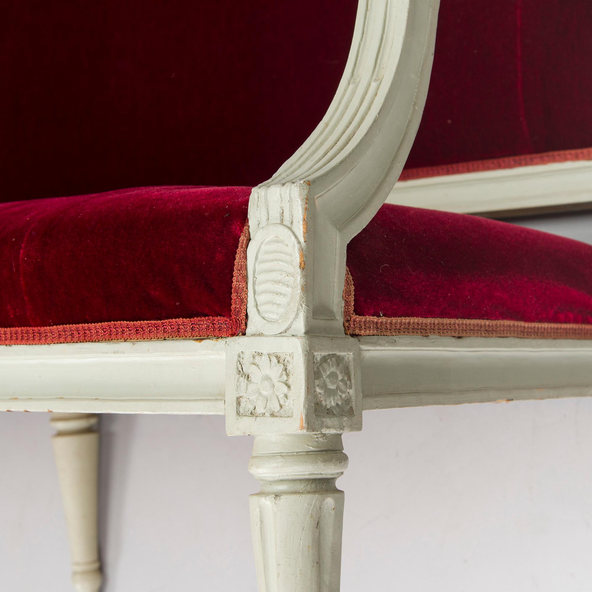 A Swedish Gustavian sofa, late 18th century.