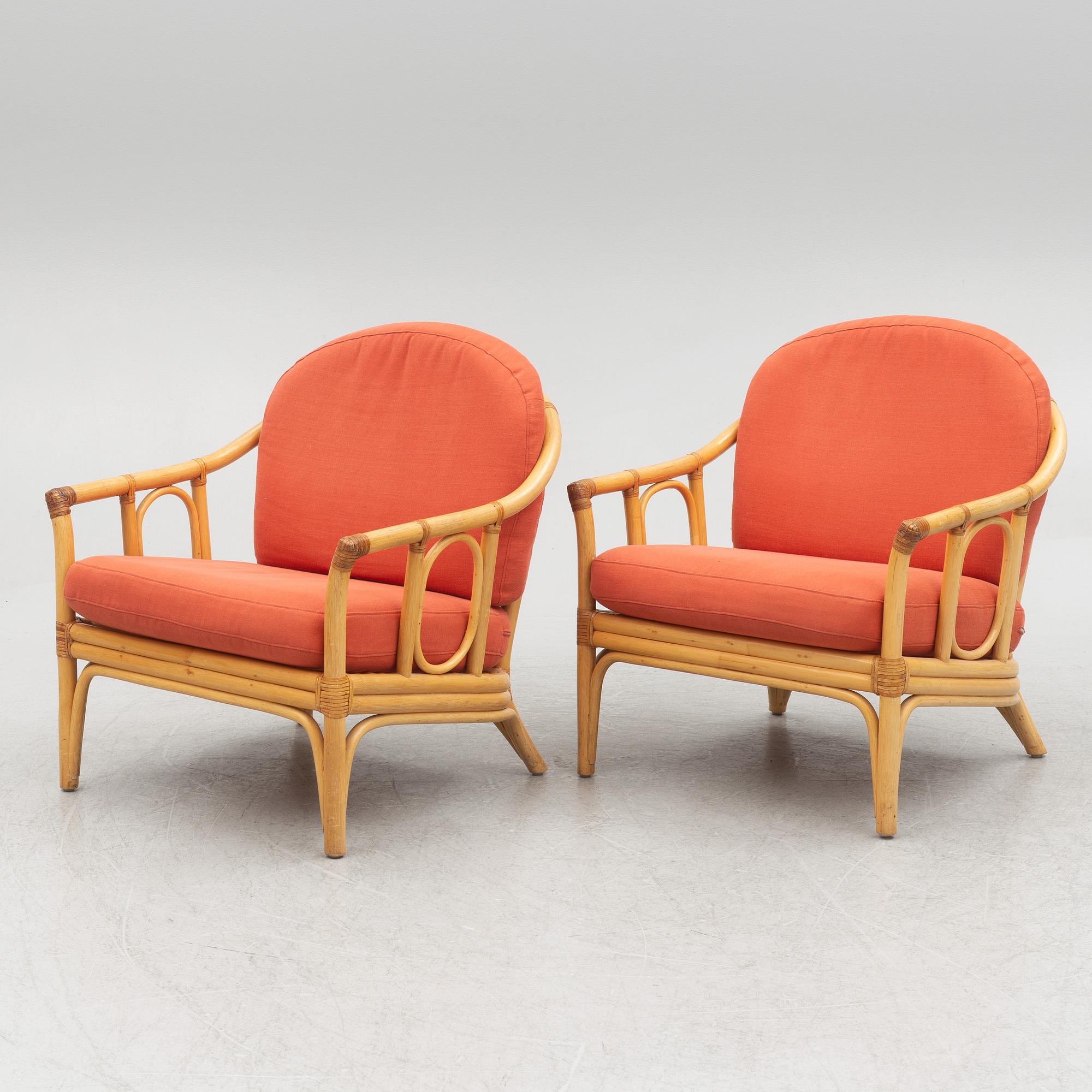 Soffbord, samt fåtöljer, ett par, Sverige, 1900-talets andra hälft.