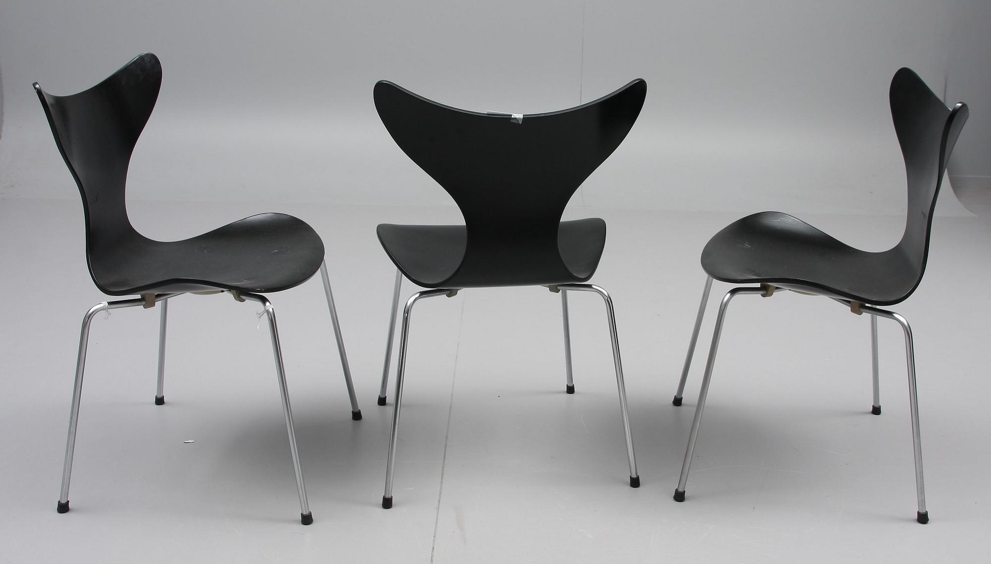 STOLAR, 4 st, "Mågen/Måsen", Arne Jacobsen, Fritz Hansen.