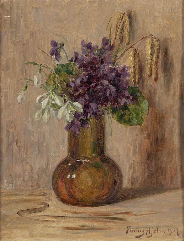 Fanny Hjelm, olja på pappannå, signerad och daterad 1927.