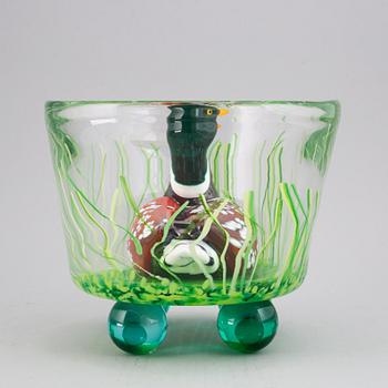 Ernst Billgren, skulptur, glas, "And i Vas", Kosta Boda, numrerad 15/30, signerad.