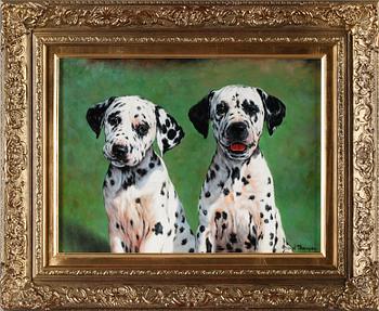 DAVID THOMPSON, olja på pannå, signerad.