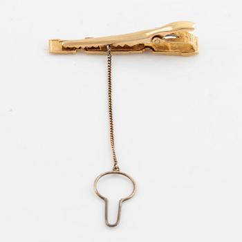 Björn Weckström, 18K gold and brilliant cut dimond tie pin. Lapponia 1989.