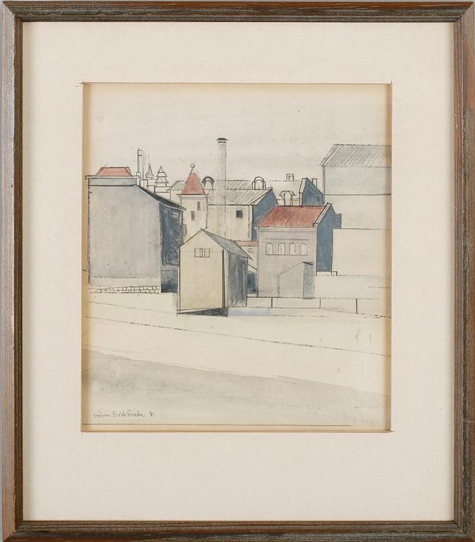 FRITZ GRAHN, 4 st, gouacher, sign och dat 71.