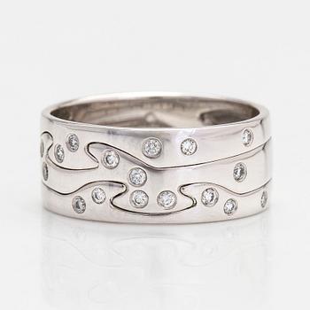 Georg Jensen, ring, "Fusion", 18K vitguld och diamanter tot. ca 0.18 ct.