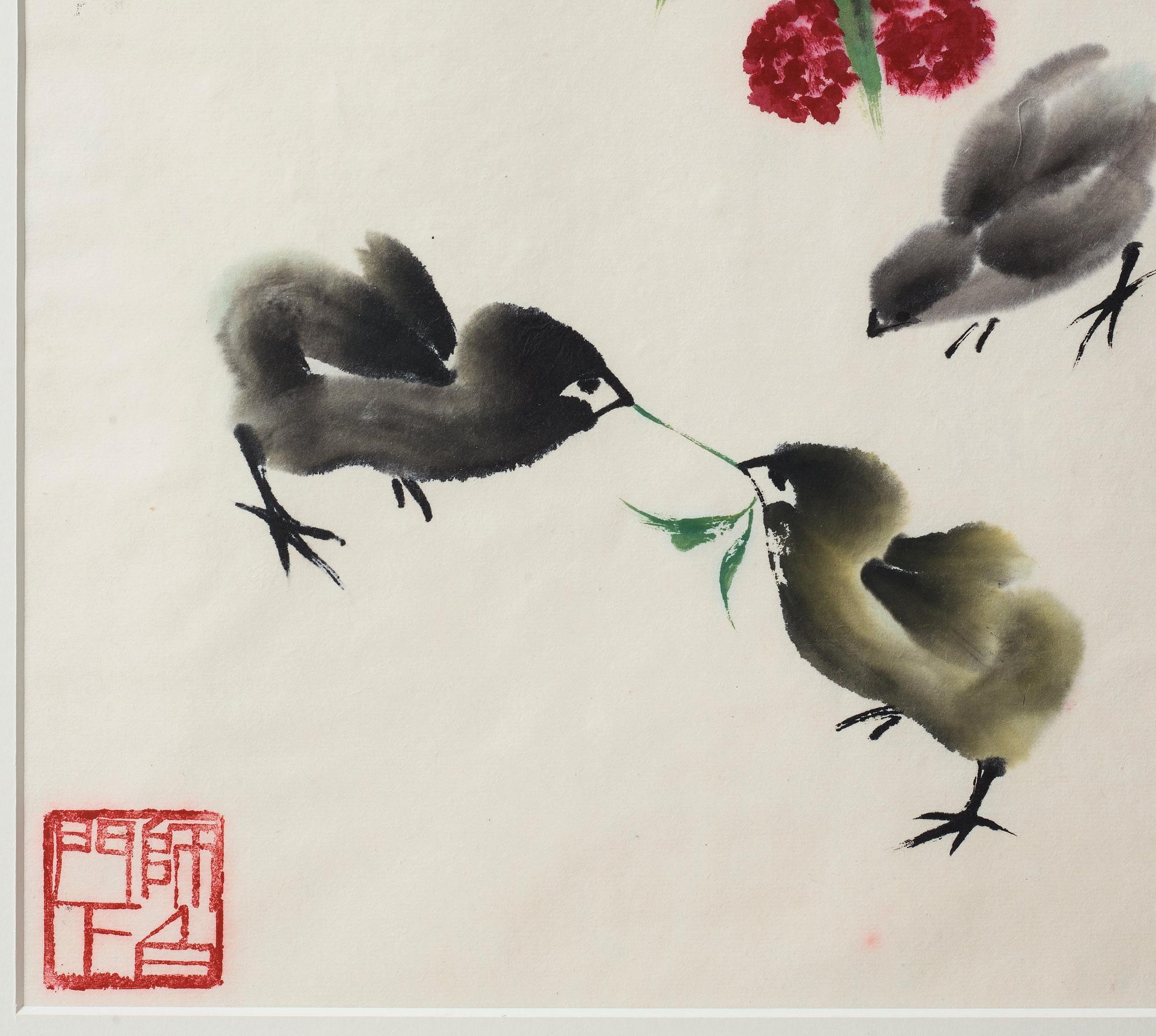 Painting by Deng Baiyuejin (1958-), 'A picture of freshness and fortune' (guxintu), signed and dated 2008.