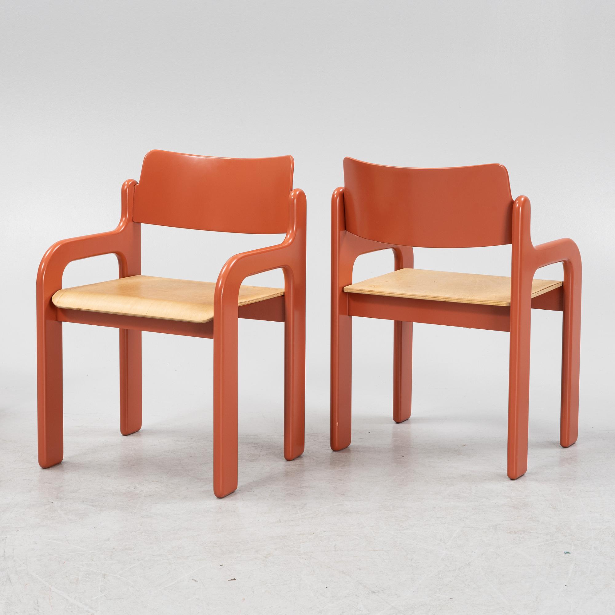Eero Aarnio, a set of four 'Flamingo' armchairs from Asko, Finland, 1970's.