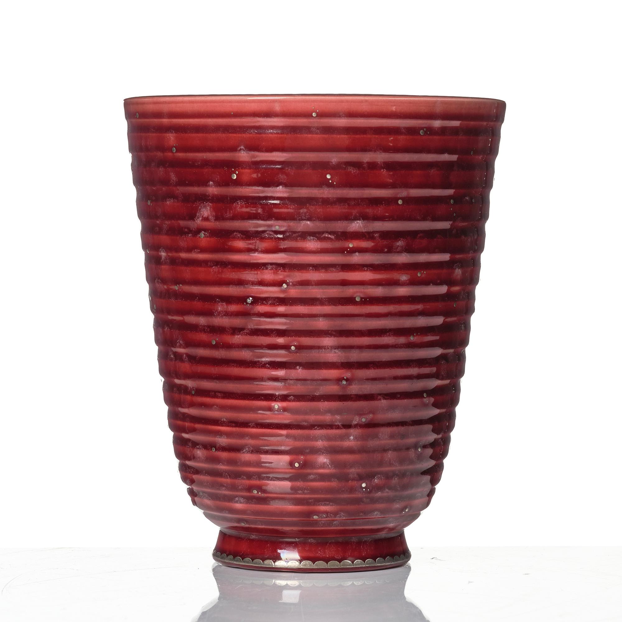 Wilhelm Kåge, Two Argenta stoneware vases and a bowl, Gustavsberg.