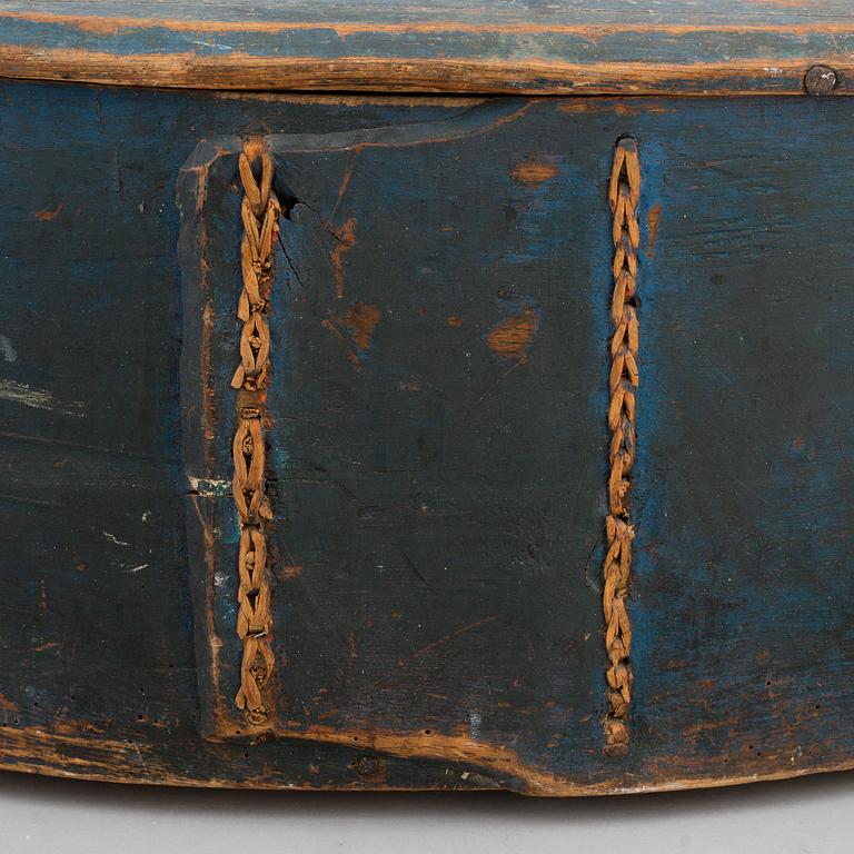 A 19th century large painted wooden box.