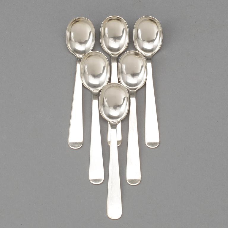 MOCCASKEDAR, 6 st, silver, Wiwen Nilsson, Lund 1951. Total vikt ca 40 gram.