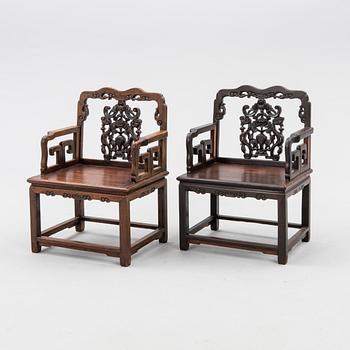 Pair of armchairs, China, 20th century.