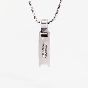 Tiffany & Co, a 18K white gold 'Atlas Bar' necklace with diamonds ca 0.06 ct.