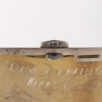 Seven silver boxes and cigarette cases, including with mark of Carl Fredrik Hultbom, Stockholm 1841.