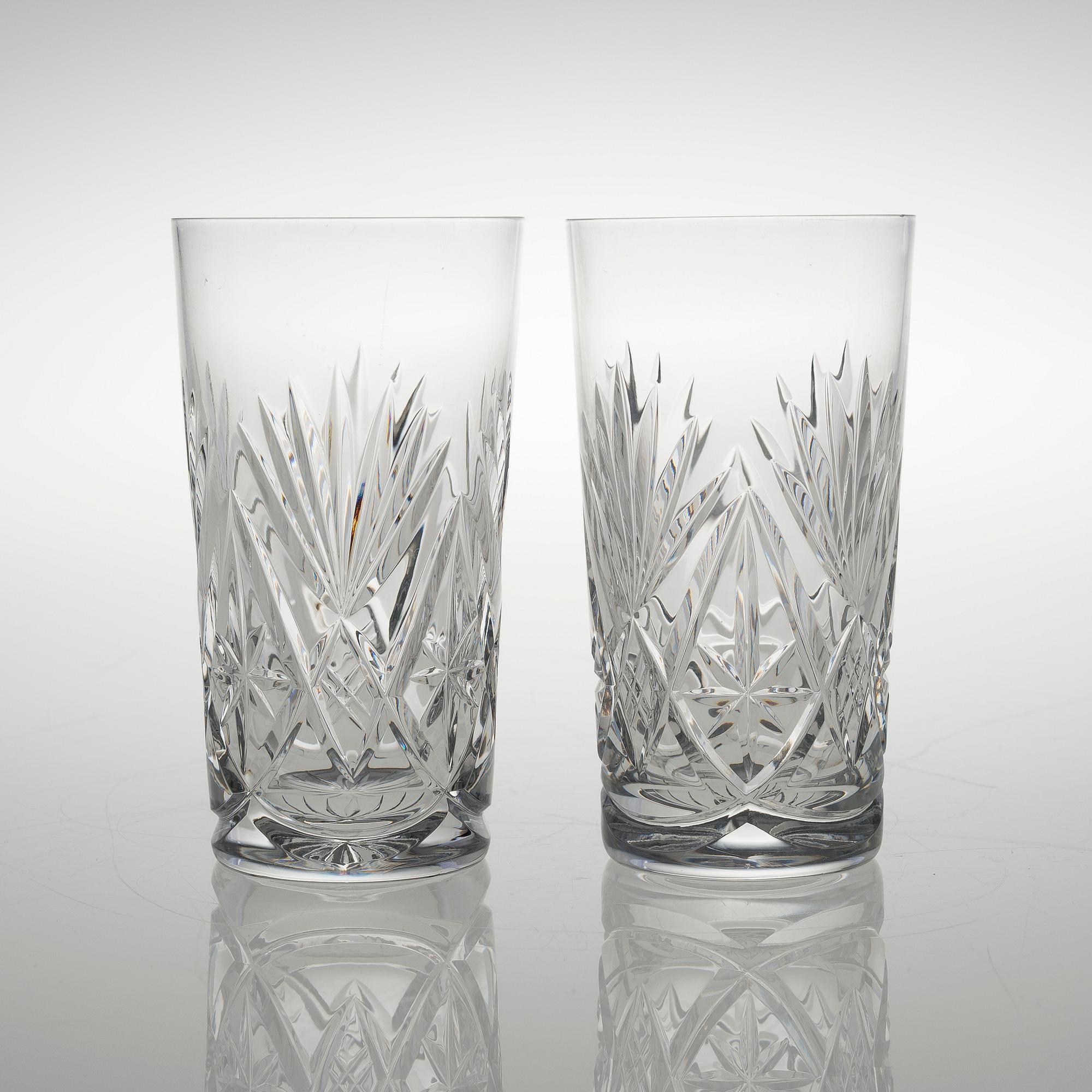 LASEJA, 18 KPL. Kristallia, malli Yrjö, Riihimäen lasi.