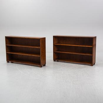 A pair of stained birch book cases, Sweden, 1930s.
