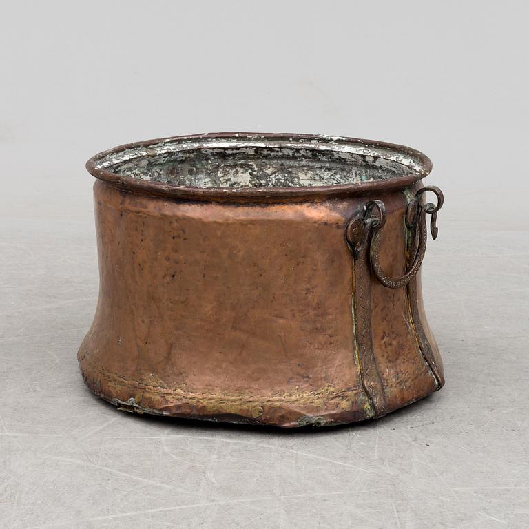 A large copper vessle, 20th century.