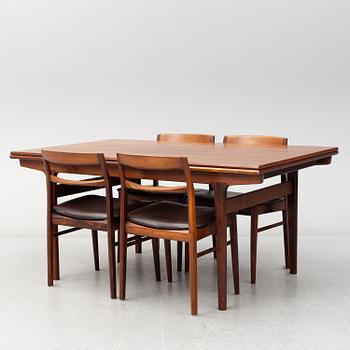 A second half of the 20th Century five piece dining suite, Vejle Stole & Möbelfabrik, Denmark.