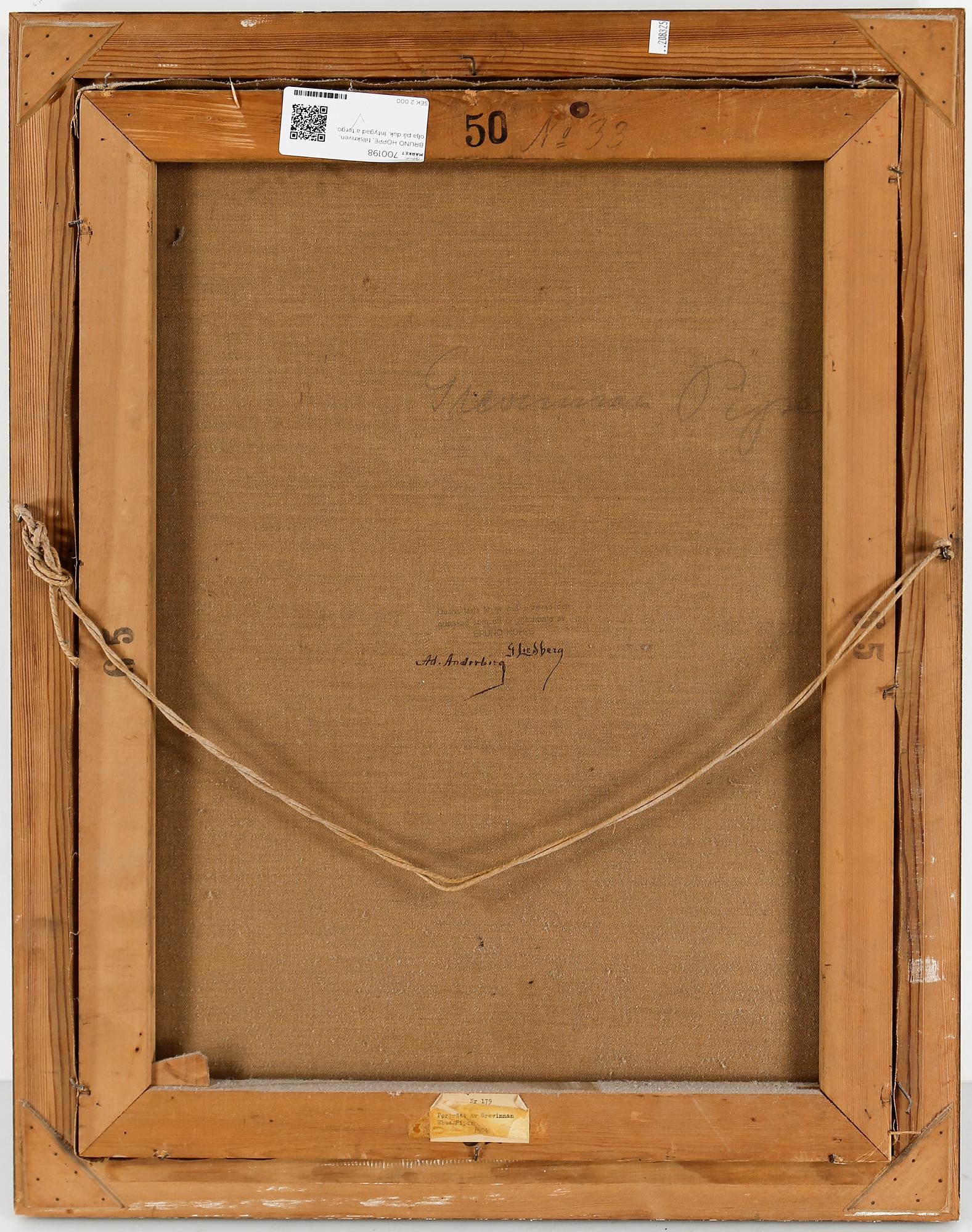 BRUNO HOPPE, tillskriven, olja på duk. Intygad a tergo.