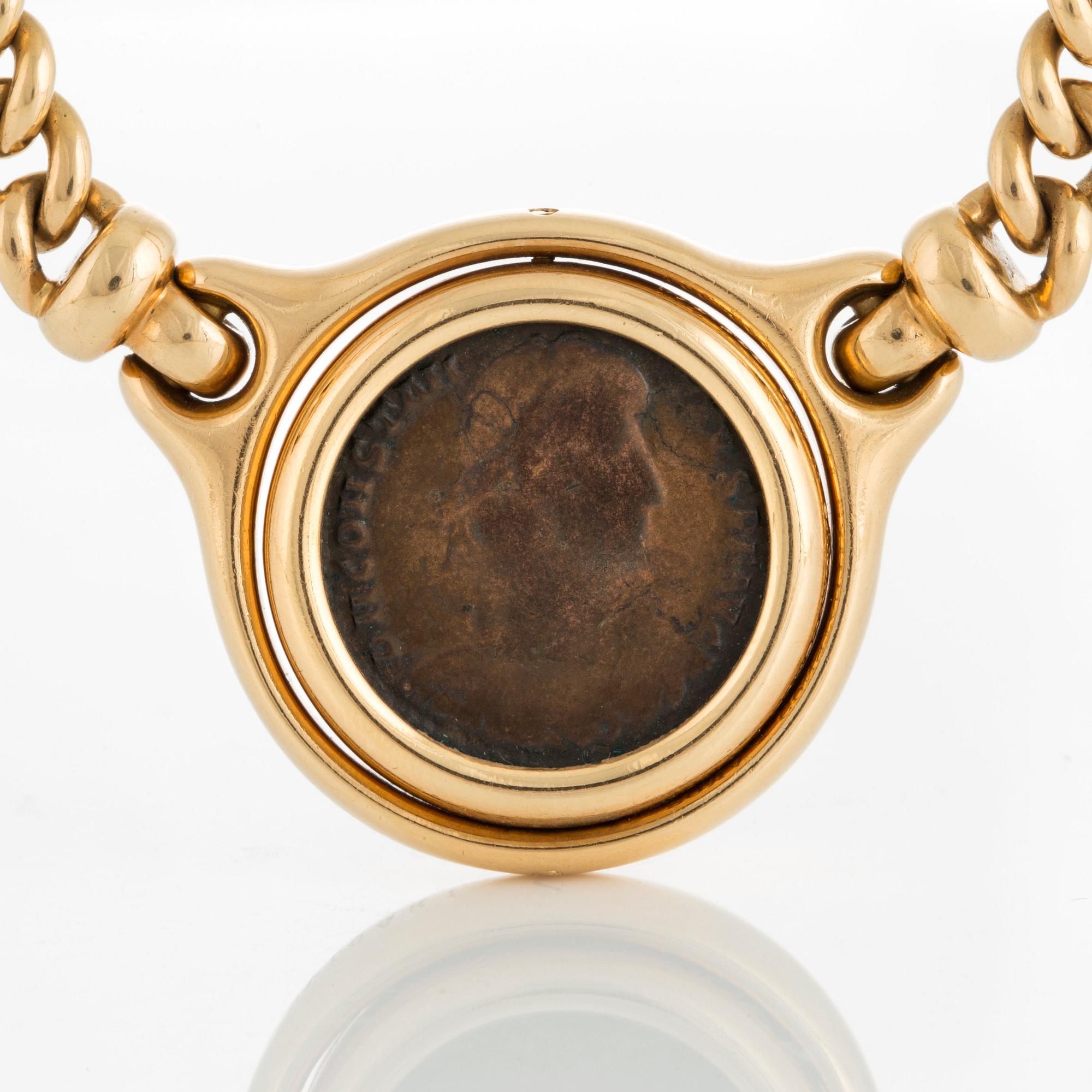 Bulgari collier "Monete" 18K guld med romerska mynt.