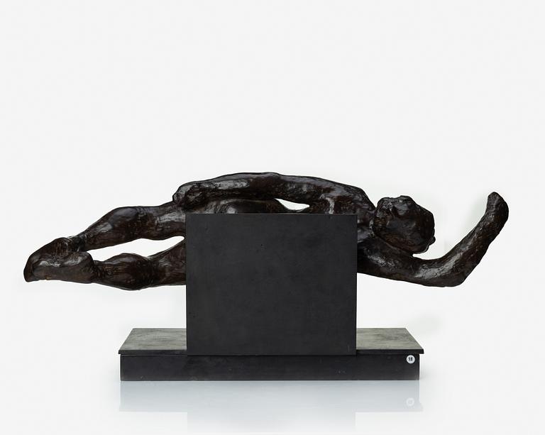 Gudmar Olovson, sculpture. Signed. Numbered. Foundry mark. Bronze, total height 29 cm, length 75 cm.