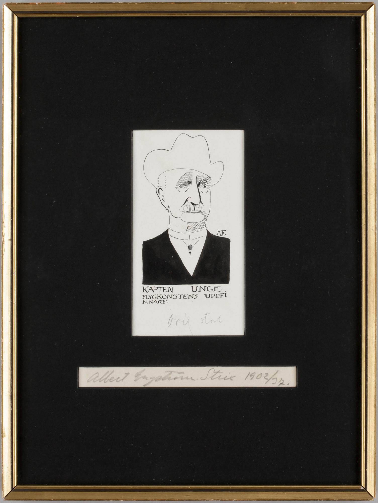 ALBERT ENGSTRÖM, tusch. Monogramsign.