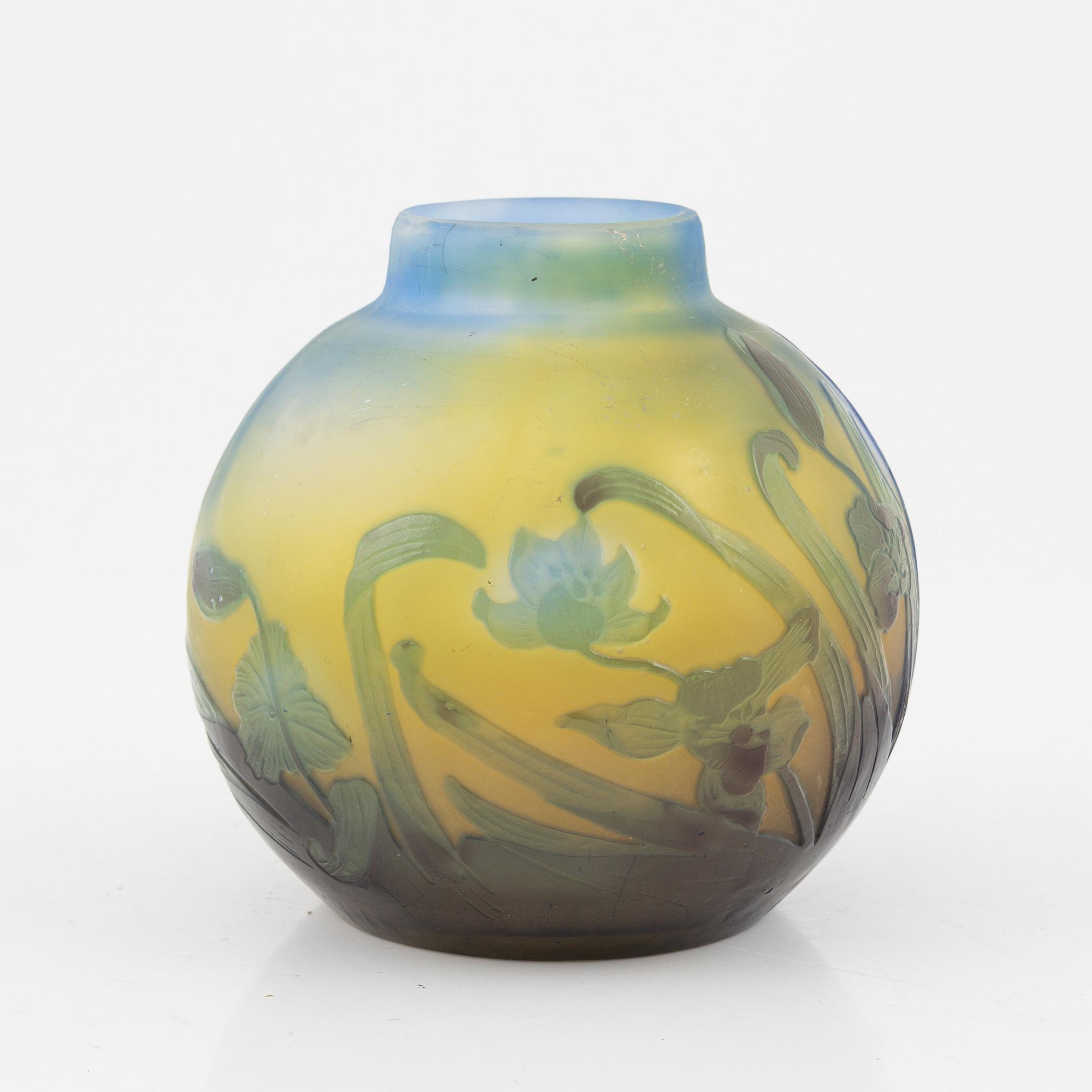 Emile Gallé, an Art Nouveau cameo glass vase, Nancy, France.