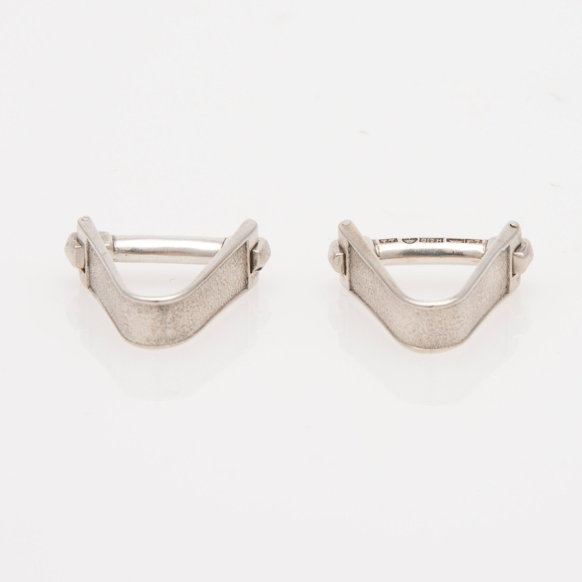 MANSCHETTKNAPPAR, silver, Torbjörn Tillander, Helsingfors 1959.