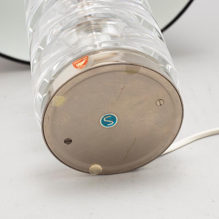 Carl Fagerlund, a glass and metal table lamp, Orrefors, second half of the 20th century.