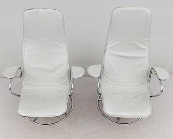 FÅTÖLJER, 1 par, 1900-talets andra hälft.