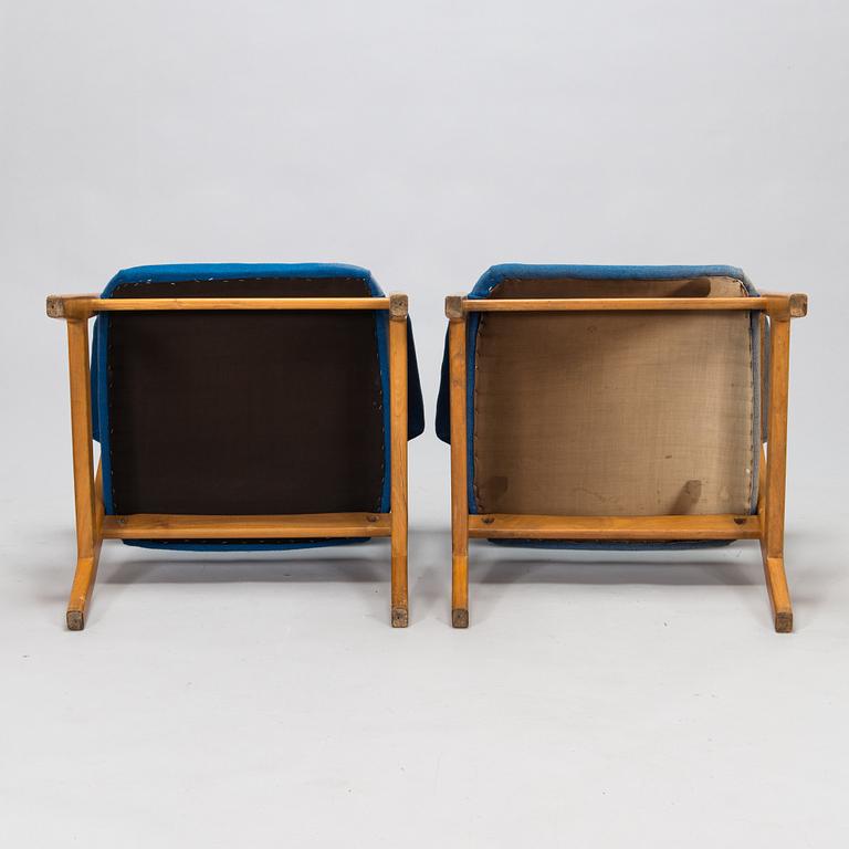 Two armchairs probably by Lasse Ollinkari for Aarne Ervi Architect's office manufacturer Haimi 1952.