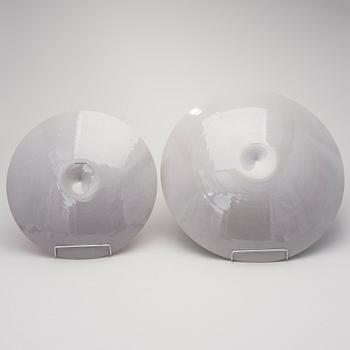 A pair of late 20th Century enameled aluminium 'Tuuli' bowls by Brita Flander, Hackman, Finland.