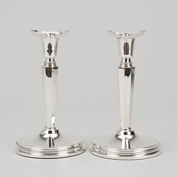 LJUSSTAKAR, ett par, silver, MGAB, Uppsala, 1964.