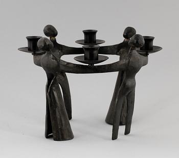 LJUSSTAKE, smide, Tom Larsen, monogramsignerad.