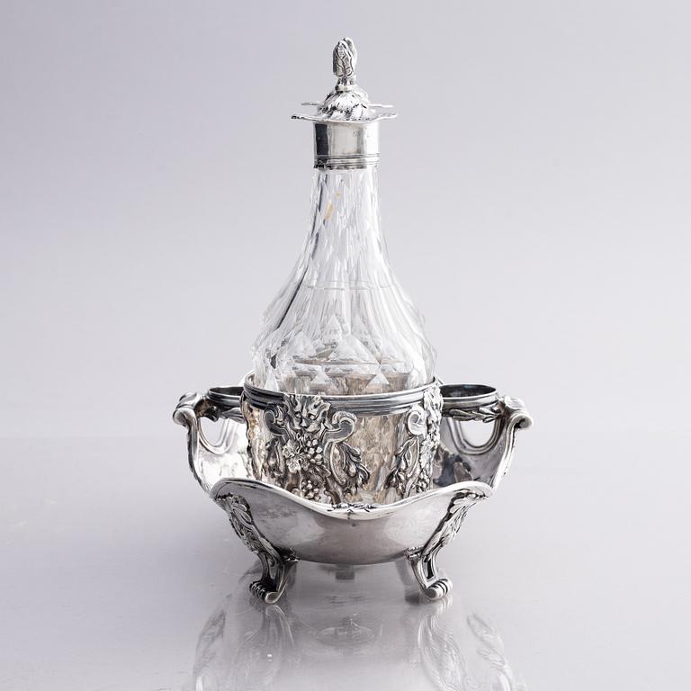 A French 18th century silver cruet-set, marks of Joseph Bouillerot, Paris 1775.