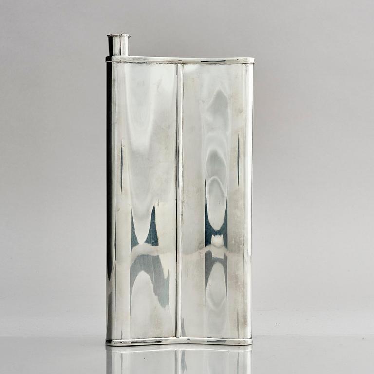 A large silver hip flask, Kultakeskus, Hämeenlinna, Finland 1970.