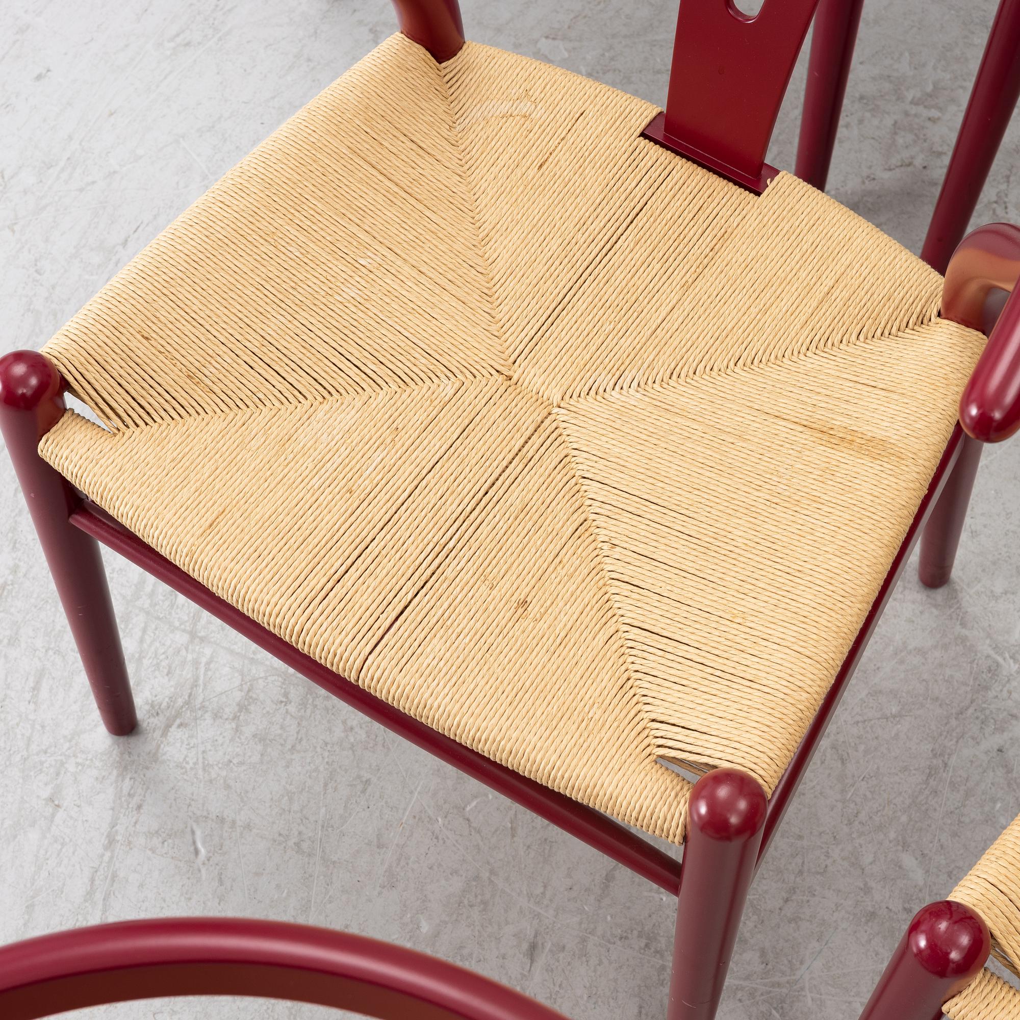 Hans J. Wegner, 6 chairs, model CH-24/"Wishbone Chair", Carl Hansen & Son, Denmark,