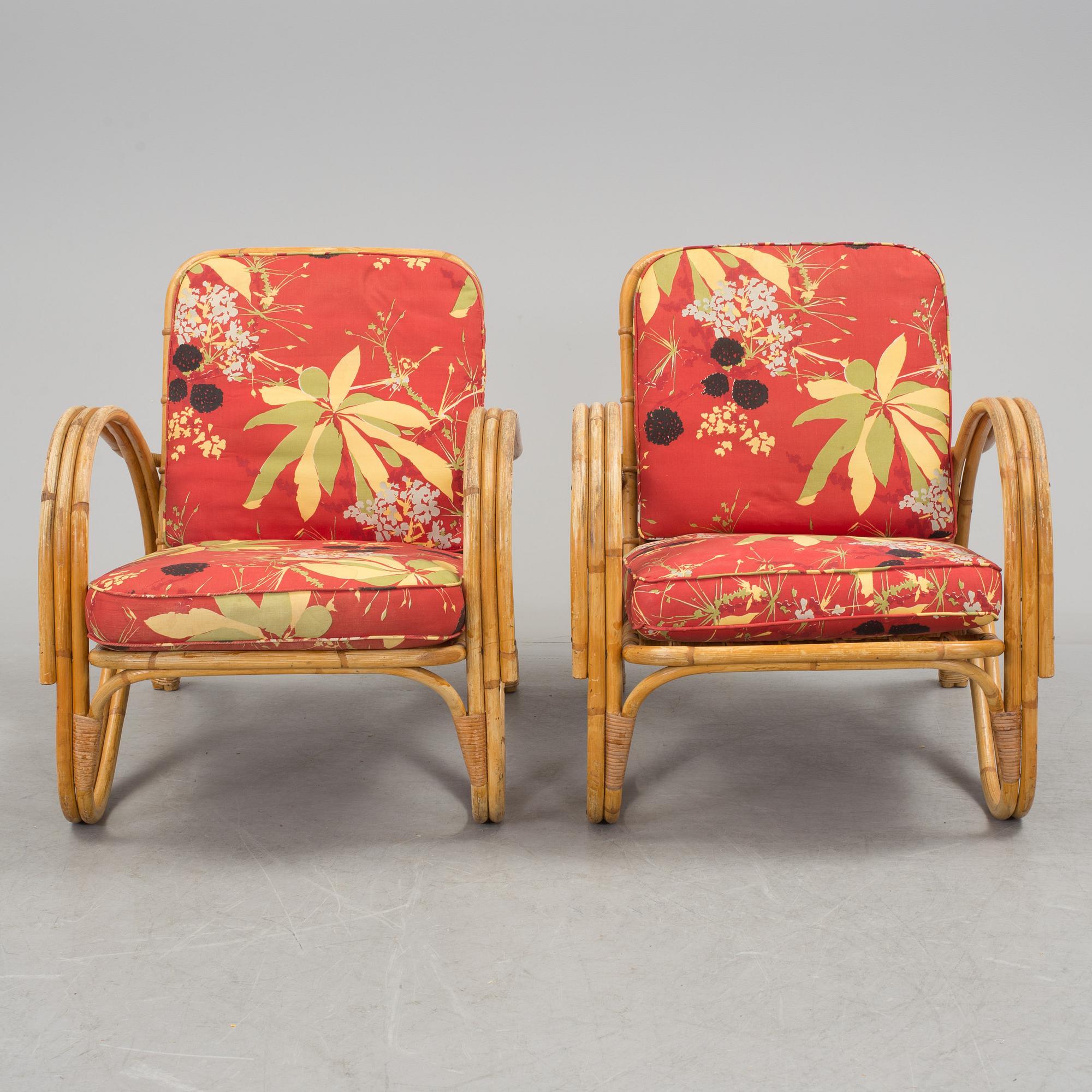 A bambu furniture suite from E.W. Ottosson korgmöbelfabrik, Stockholm, 1940's.