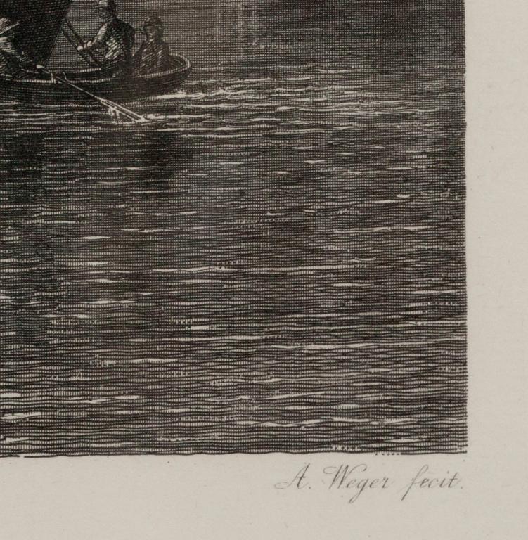 PARTI GRAVYRER, 4 st, stålstick, "En resa i Finland", A. Weger, 1870-tal.