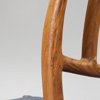 Niels Møller, three chairs, model 83, J.L. Møllers Møbelfabrik, Denmark, 1960's.