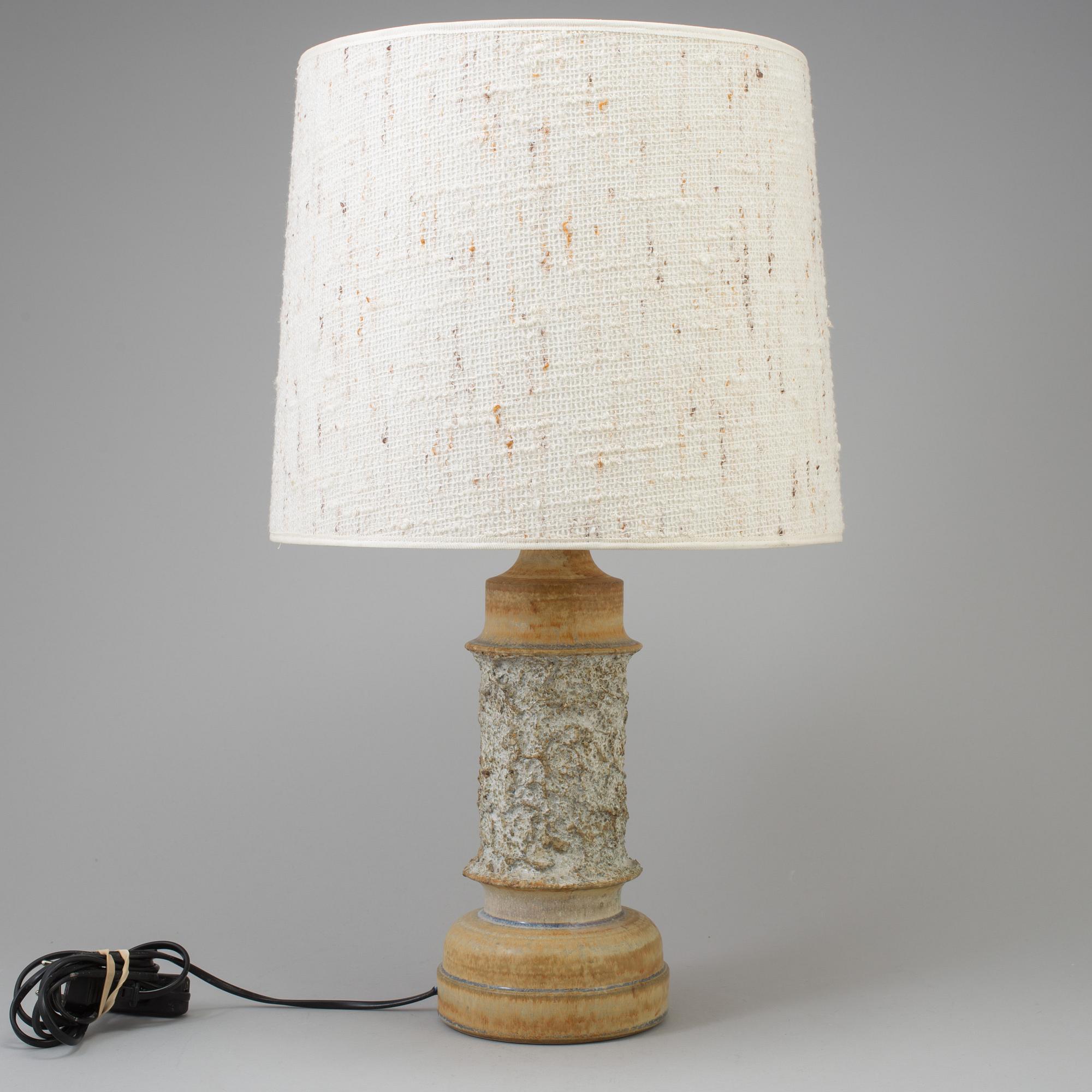 A table lamp, stoneware, Ego Ateljé, signerad BK.