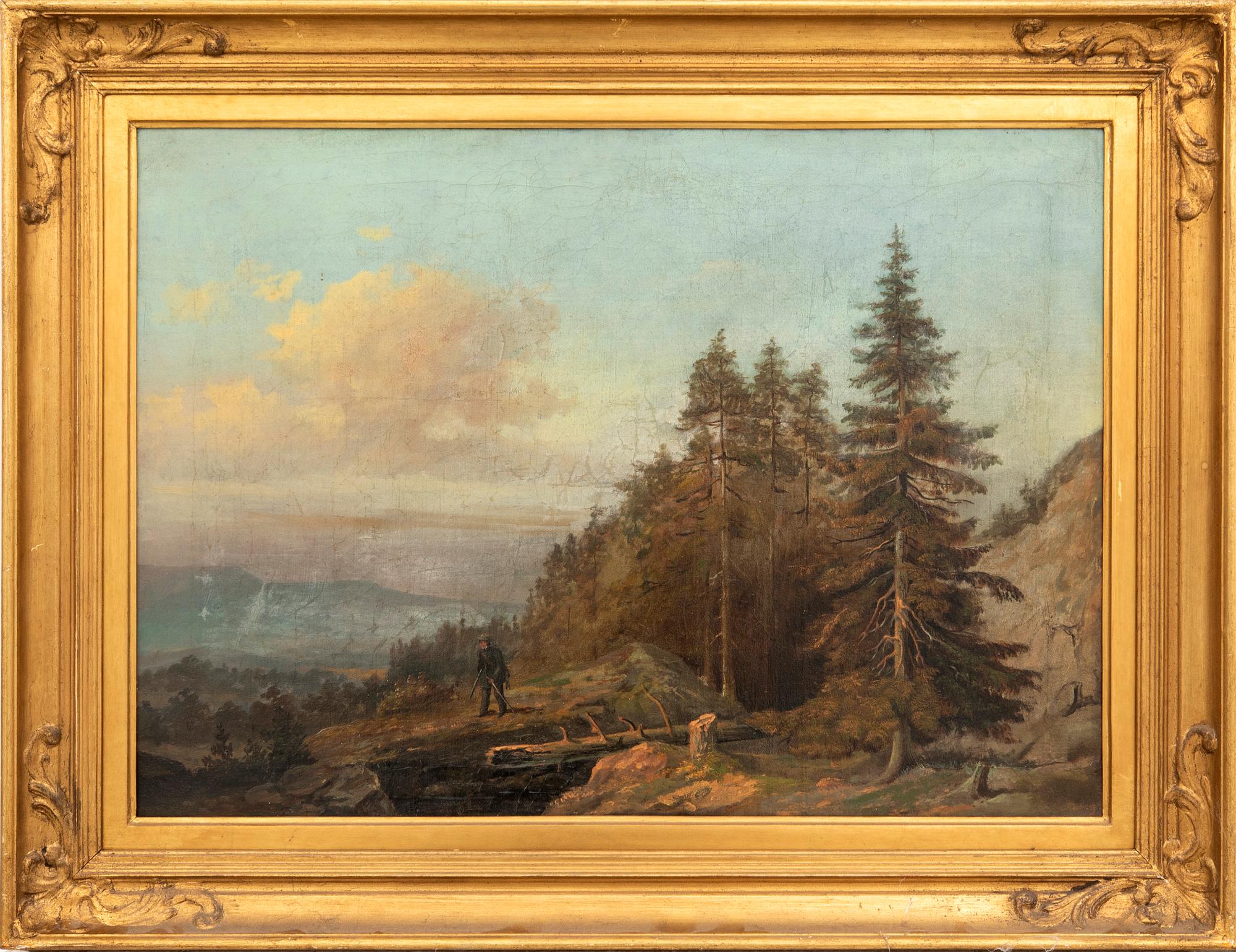 Unknown artist 19th century, The solitary hunter.