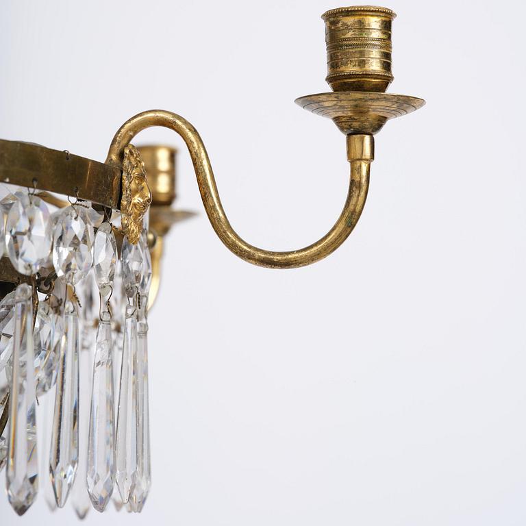 A late Gustavian seven-light chandelier, Stockholm, late 18th century.