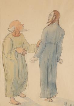 Harriet Löwenhjelm, watercolour, signed and dated 1911.