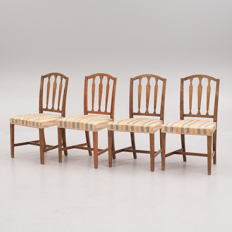 Stolar, 4 st, gustaviansk stil, 1900-talets första hälft.