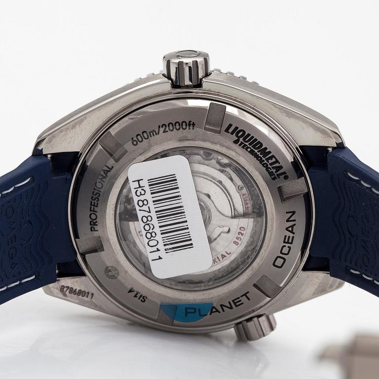Omega, Seamaster, Professional, Planet Ocean 600M, Chronometer, rannekello, 37,5 mm.